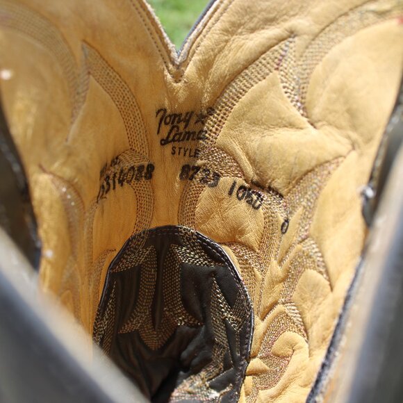 Tony Lama Tiger Snake Cowboy Boots | Size 10.5 D | Black Label - Picture 4 of 11